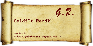 Galát René névjegykártya